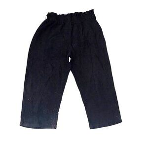 Shein Curve Womens Black Pants 2XL 100% Cotton Elastic Waist Casual Wear